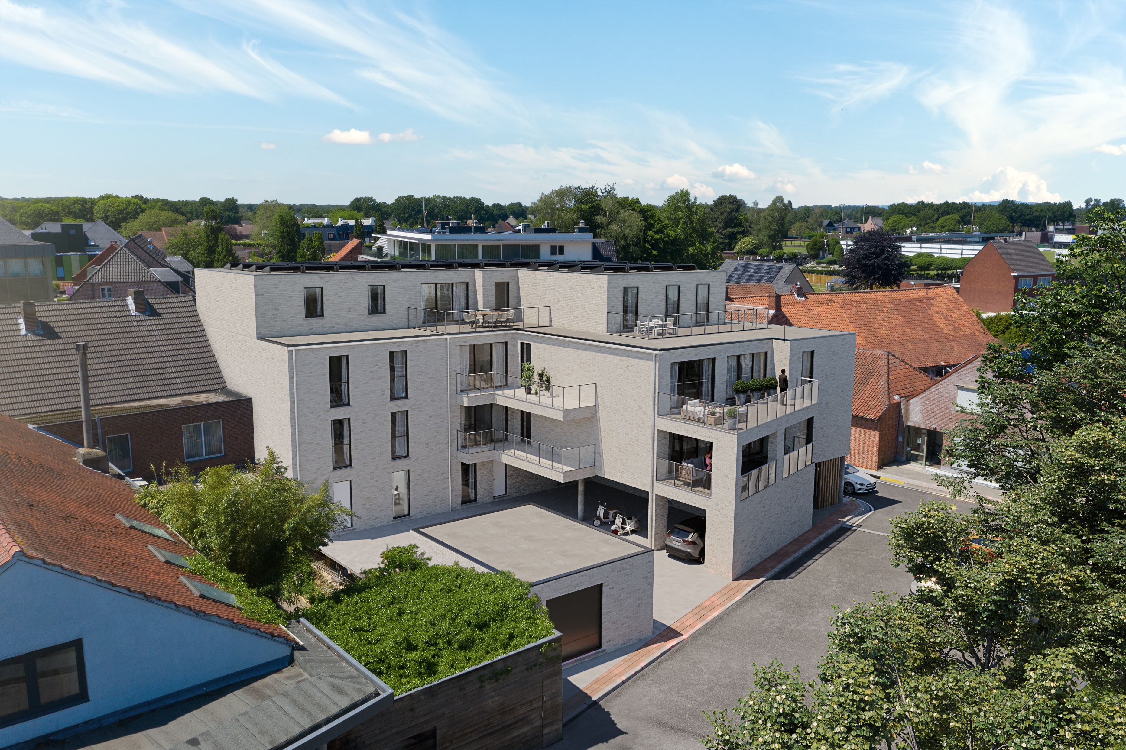 achteraanzicht nieuwbouwproject Spetser Merksplas