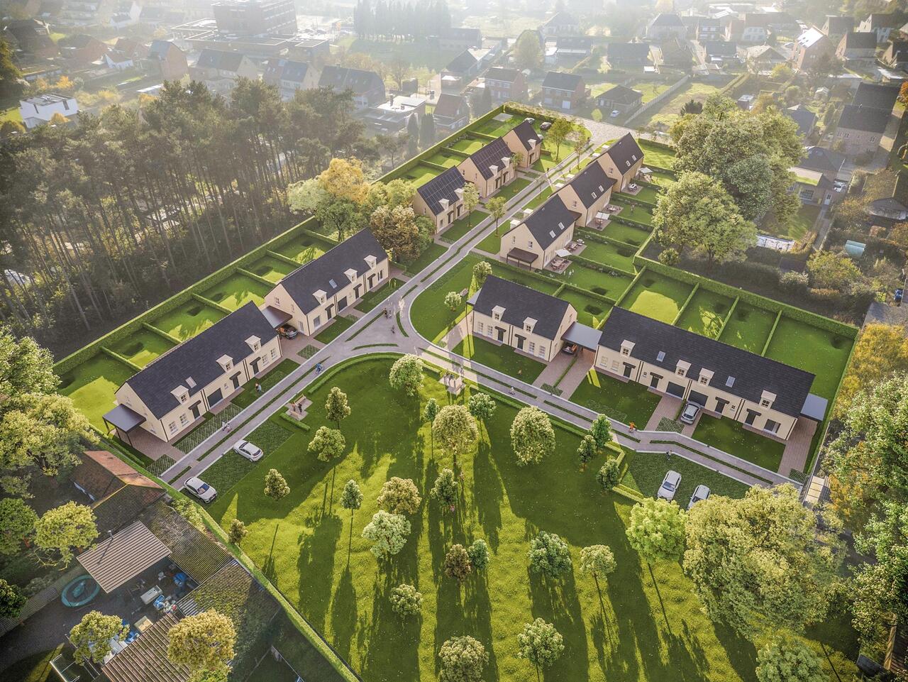Nieuwbouwproject Vindeling, Kerkepad luchtfoto