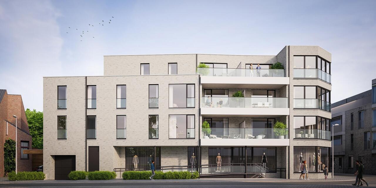 Nieuwbouwproject Bastion Mol, Zijaanzicht, ondergrondse garage, handelsruimte