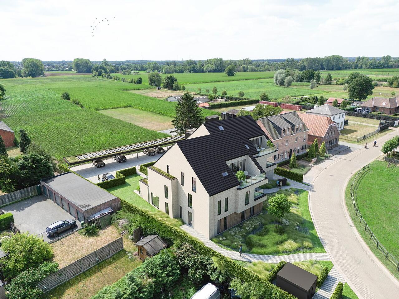 Nieuwbouwproject Residentie Ter Broeke, Broekstraat in Tielen, Bovenaanzicht