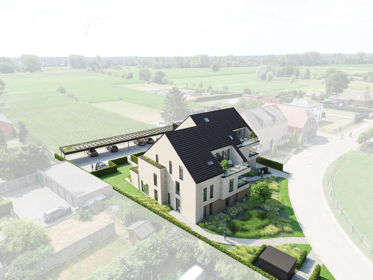 Nieuwbouwproject Residentie Ter Broeke, Broekstraat in Tielen, Bovenaanzicht