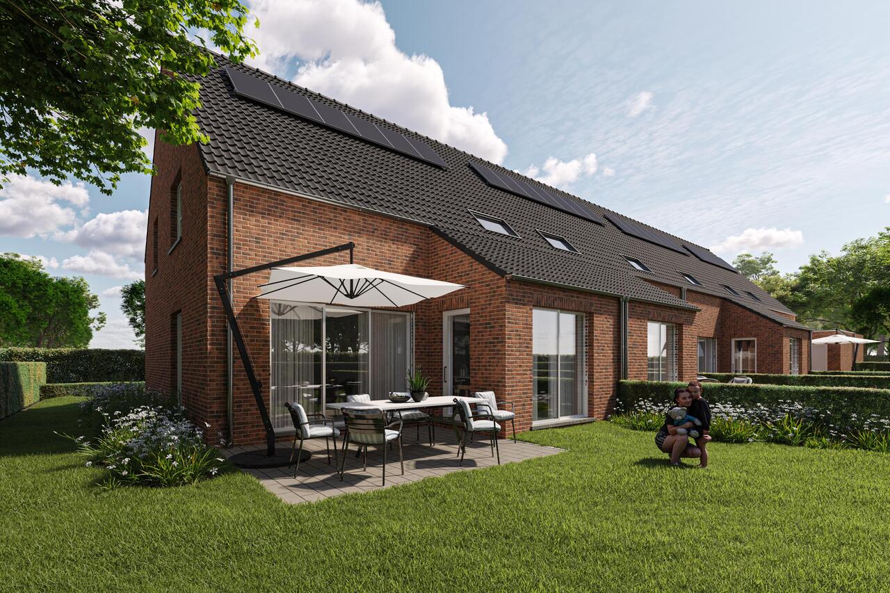 Nieuwbouwproject Torenerf Beerse, achteraanzicht woningen