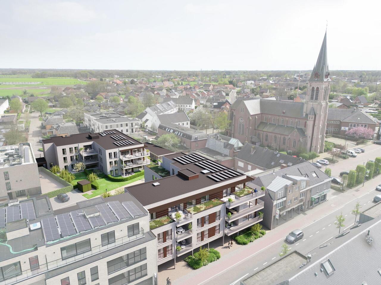 Luchtbeeld Afra Kerkstraat Merksplas