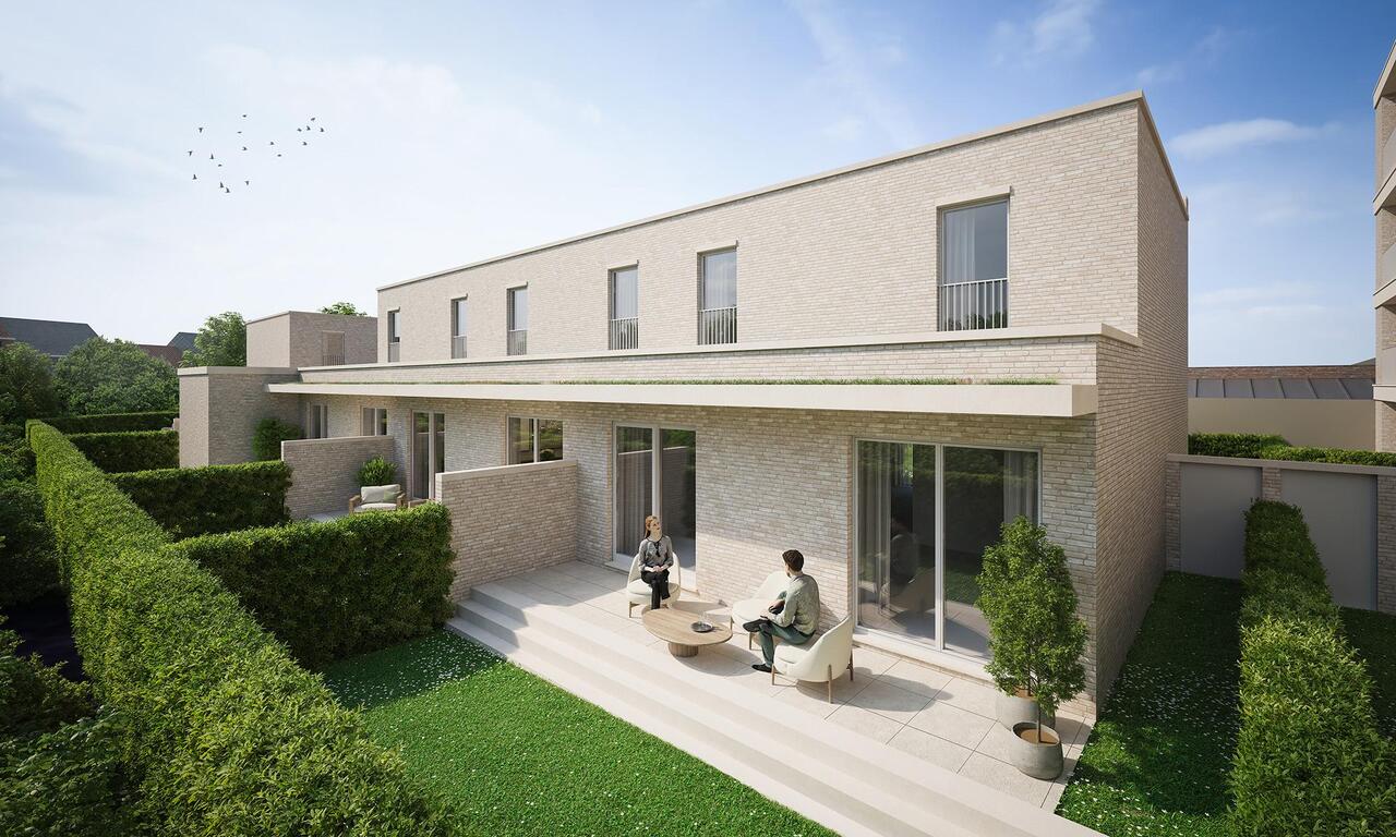 Nieuwbouwproject Driesch Turnhout, tuin, terras, tuiberging