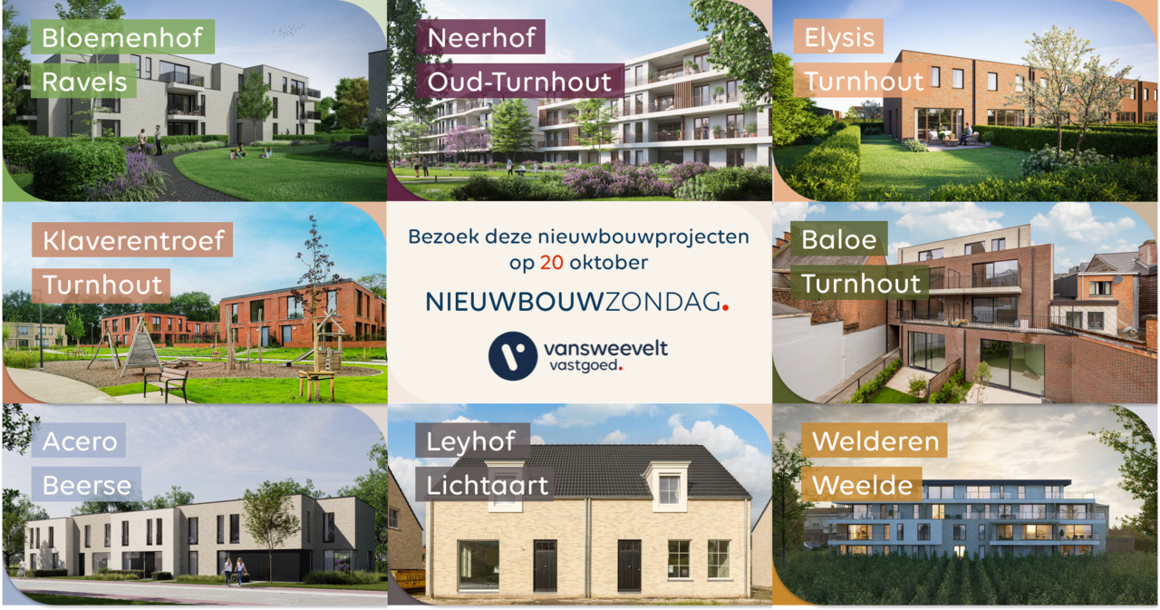 nieuwbouwzondag Vansweevelt 20 oktober bezoek de woningen en appartementen 