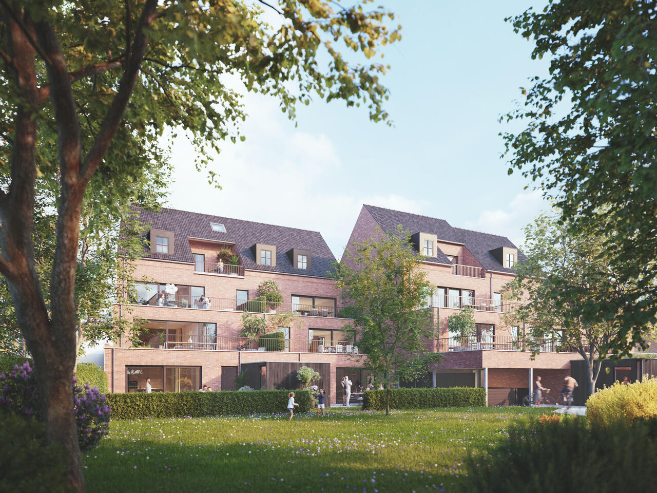 Achteraanzicht Jamalie Nieuwbouwproject in Olen in de Stationsstraat