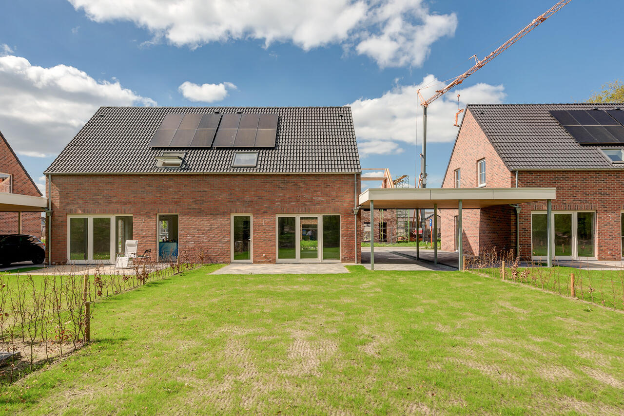 Achteraanzicht nieuwbouwwoning nieuwbouwproject Pluimvelden Dessel