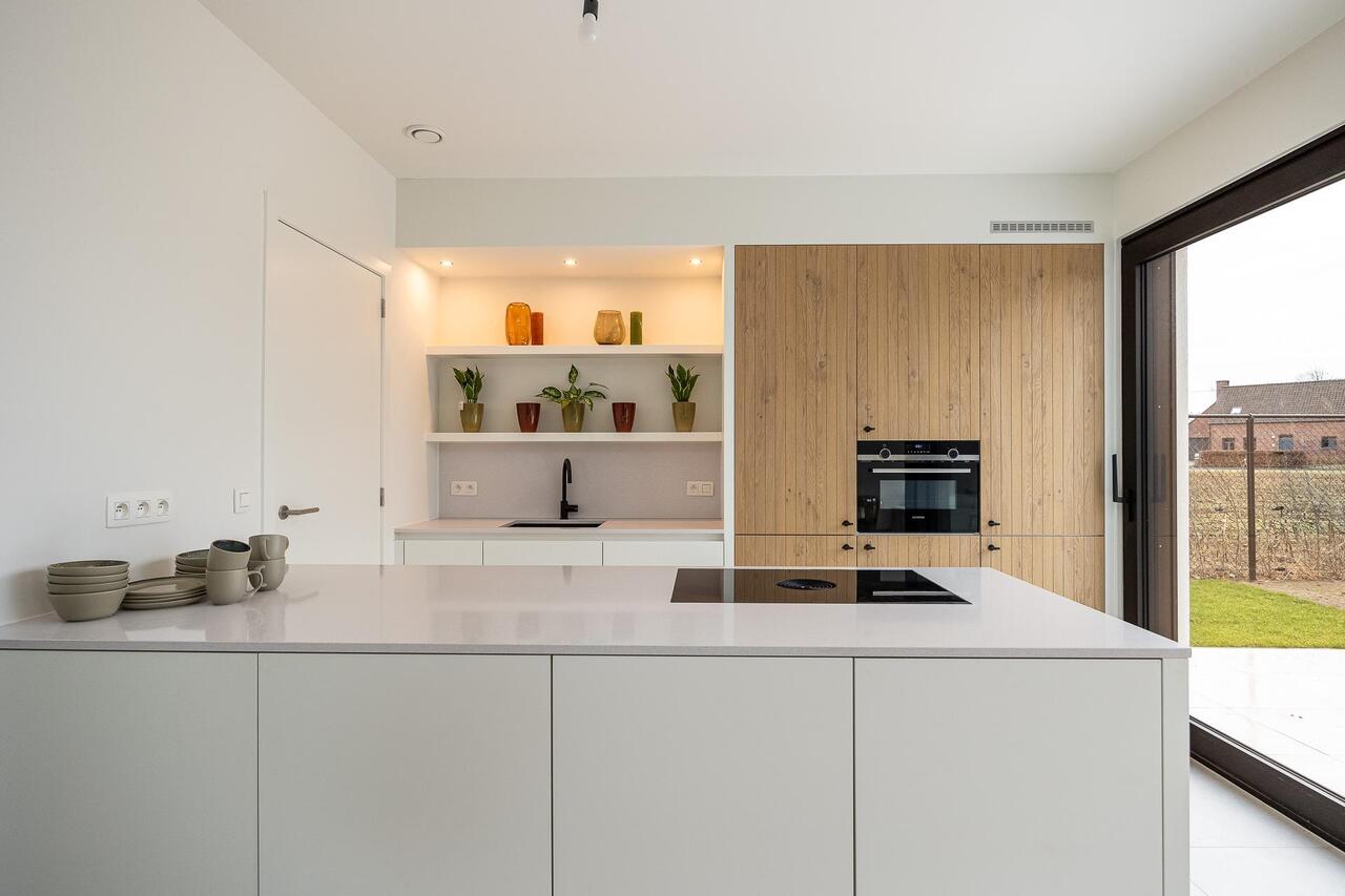 Nieuwbouwproject BRAAM, Aardbezienstraat Meerhout interieur terras/woonkamer/keuken